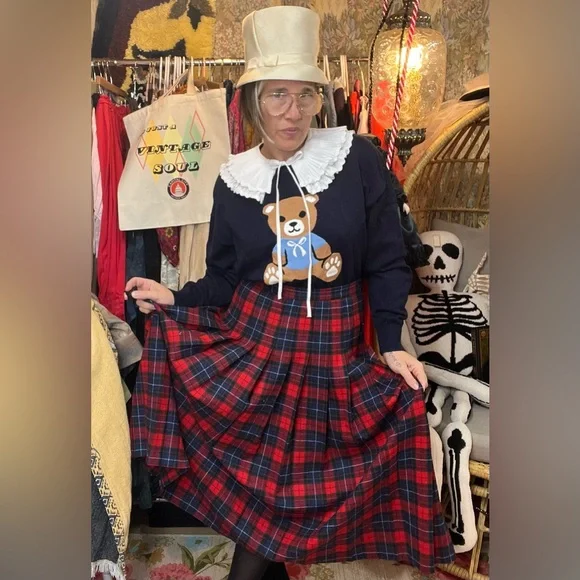 Vintage Pendleton Tartan Wool Pleated Skirt Outlander Scottish Countryside - Picture 1 of 4